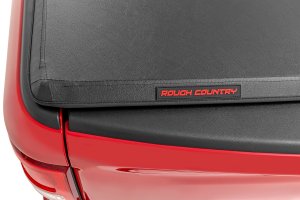 Ram 1500 Soft Tri-Fold Bed Cover - Rough Country - Tri-Fold Vinyl - '10-'18